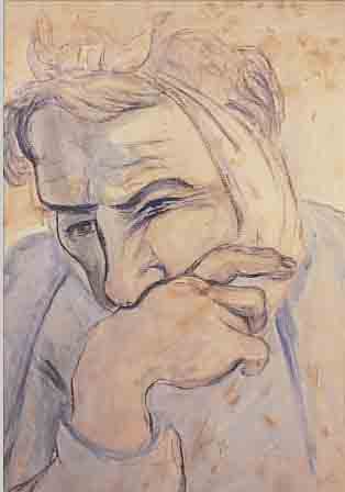 JüRGENS, HERRMANN, 1914-1967, DER PATIENT, AQUARELL AUF PAPIER, AUF DEM PP BETITELT UND SIGN. UND DAT. 50, RE. U. ...