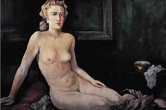 UNBEKANNTER MALER, UM 1920-30, SITZENDER WEIBLICHER AKT, ÖL/MALKARTON, UNSIGN., CA. 61 X 76 CM, R.