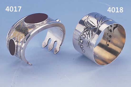 SERVIETTENRING, DEUTSCH UM 1900, REINER JUGENDSTIL, MEISTERMARKE KOCH /& BERGFELD BREMEN,SCHöNES ERHABENES MAIGLöCKCHENDEKOR, BESITZER-MONOGRAMM ...