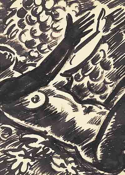MASEREEL, FRANS, 1889 BLANKENBERGHE-1972 AVIGNON, LIEGENDER WEIBLICHER AKT MIT AUSGEBREITETEN ARMEN, ...