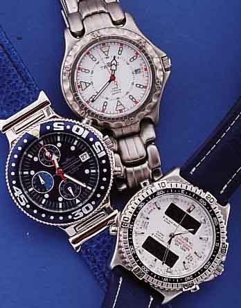 KONVOLUT: 3 TEMPIC HERRENARMBANDUHREN, ALLE QUARTZGEST. ANALOGANZ. (1X ZUSäTZL. DIGITAL), 2X CHRONOGRAPHEN/MULTIFKT., HIER LEDERB. U. 1X ...