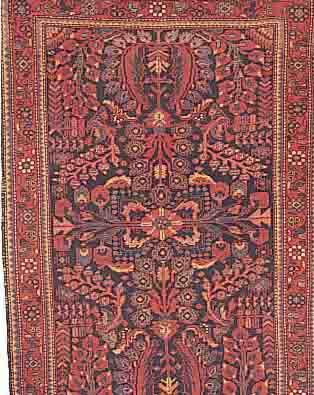 MALAYER, PERSIEN, 197 X 132CM, EHZ 4 FLOR WOLLE, CA.70 JAHRE