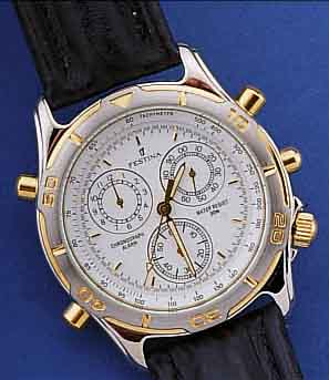 FESTINA ARMBANDCHRONOGRAPH, REF.-NR. 6378, SCHWEIZ UM 1998, METALL VERCHR., EDELST.-BODENGEDR., MINERALFLACHGL., ZUSäTZL. ALARMFKT., ...