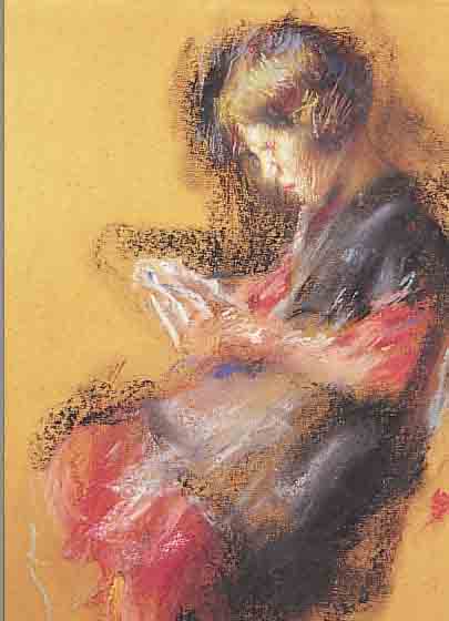 MAYRSHOFER, MAX, 1875-1950 MüNCHEN, LESENDES MäDCHEN, PASTELL AUF BRAUNEM KARTON, RE. U. SIGN., CA. 54 X 32 CM, PP, U.GL., R.