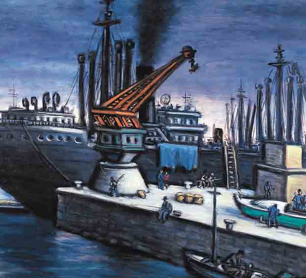 MASEREEL, FRANS, 1889 BLANKENBERGHE-1972 AVIGNON, DER HAFEN VON MARSEILLE, ÖL/LWD, RE. U. MONOGR. UND ...