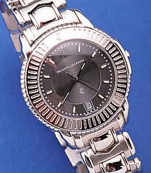 PHILIPPE CHARRIOL HERRENARMBANDUHR, REF.-NR.6799397, SCHWEIZ UM 1997, EDELST. INCL. EDEL- ST.-BAND M. DOPPELTER, UNSICHTB. FALTSCHL., TEILW. SAT., ...