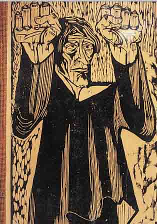 BASKIN, LEONARD, GEB. 1922, PROPHET VI, HOLZSCHNITT, BETITELT, HANDSIGN. UND DAT. 1949, WIDMUNG VON 1950, NUM. 5/8, CA. 84 X ...