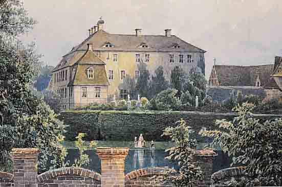 UNBEK. KüNSTLER UM 1830, DIE RATTENBURG, WESTPRIGNITZ, PROV. BRANDENBURG, SEHR FEINES AQUARELL, UNSIGN., AUF UNTERLAGE BEZ. UND SCHINKEL ...