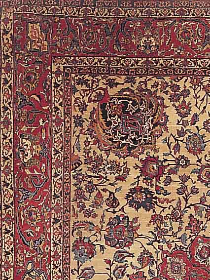 ESFAHAN FEIN CA 360 X 276 CM. .FLOR WOLLE. EHZ 3.UM 1930 MIT CA 600.000 KN/QM
