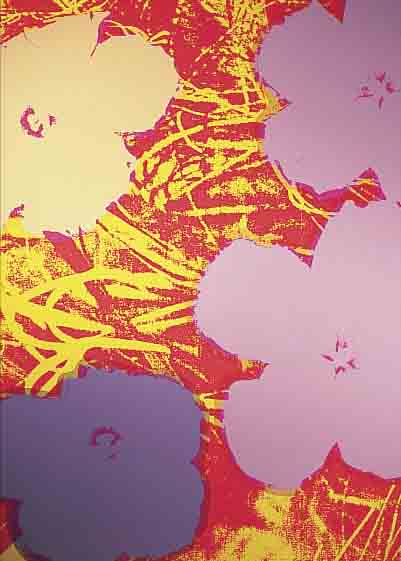 WARHOL, ANDY, 1928-1987, FLOWERS, FARBSIEB- DRUCK AUS DER EDITION SUNDAY B. MORNING, RüCKSEITIG GESTEMPELT UND MIT STEMPEL: FILL IN YOUR OWN ...