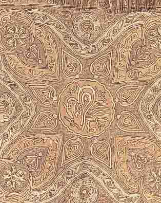 TÜRKISCHES TEXTIL, 84 X 82CM, EHZ 2 SEIDENBESTICKT, UM 1930