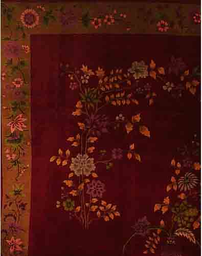 CHINA ALT, 352 X 273CM, EHZ 3 FLOR WOLLE, CA.60 JAHRE