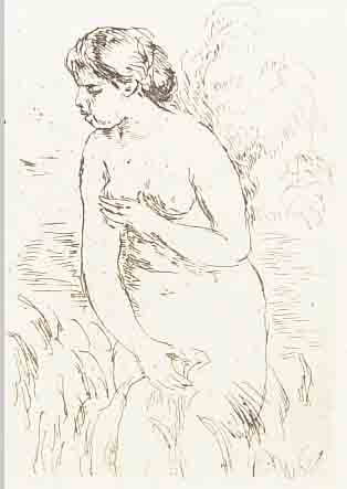 RENOIR, AUGUSTE, 1841-1919, BADENDE, RADIERUNG, AUF BüTTEN, CA. 16 X 11 CM, PP