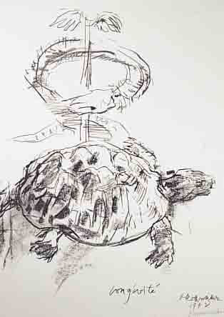 KOKOSCHKA, OSKAR, 1886-1980, LONGéVITé, LITHOGRAPHIE VON 1968, HANDSIGN., CA. 57,5 X 39,2 CM, PP