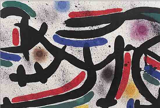 MIRO, JOAN, 1893-1983, DREI FARBLITHOGRAPHIEN AUS LITHOGRAPH I, VON 1972, DOPPELBLäTTER MIT BUGFALTE, JE CA.