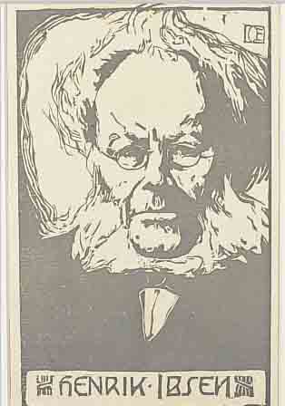 ORLIK, EMIL, 1870-1932, PROGRAMM ZUR ERSTEN AUFFüHRUNG DES PEER GYNT VON IBSEN IN DEUTSCH-LAND, MIT DREI HOLZSCHNITTEN, CA. 23 X 14,5 CM, PP