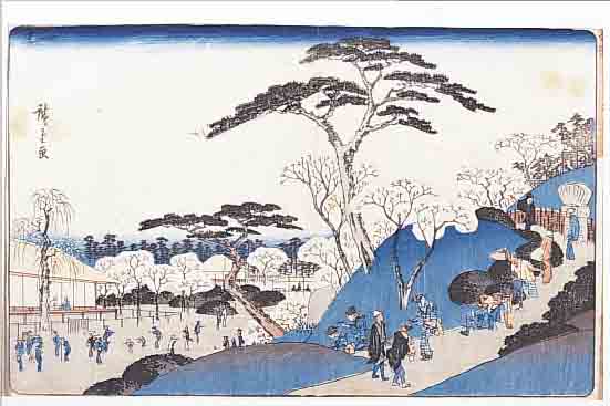 JAPANISCHER FARBHOLZSCHNITT VON ANDO HIROSHIGE1797-1858, AUS DER REIHE TOTO MEISHO, BE- RüHMTE ANSICHTEN DER öSTLICHEN HAUPTSTADT, SIGNIERT ...