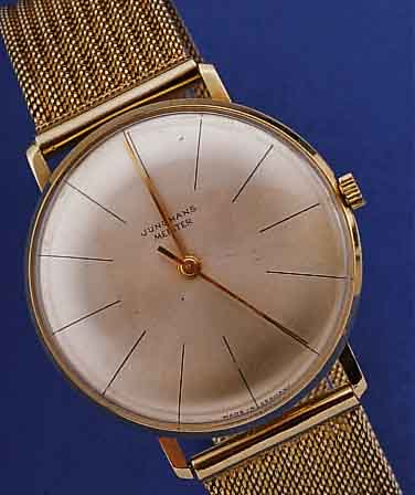 JUNGHANS HERRENGOLDBANDUHR MEISTER, REF.- NR. 28768, DEUTSCHLAND UM 1964, GG 585/000- GEH., BODEN U. GLASR. GEDR., INCL. GG-FLECHT- BAND, L. CA. ...