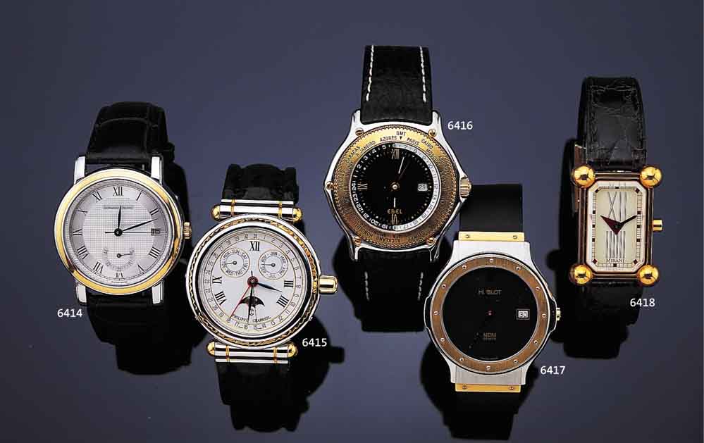 EBEL HERRENARMBANDUHR VOYAGER AUTOMATIK, SCHWEIZ 1996, EDELST. POL., BODEN GESCHR., BEI FERTIGST. WASSERGESCH., GG-LüNETTE M. ...