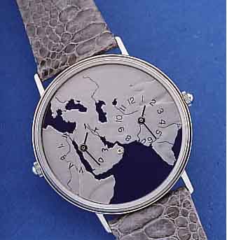 ASPREY 2-ZEITZONENARMBANDUHR, SCHWEIZ UM 1992, WG 750/000 ROD., IM ZENTRUM WG GEF. DIA-MANT, 2 VONEINANDER UNABH.QUARTZWERKE, BEI SCHäTZUNG ...
