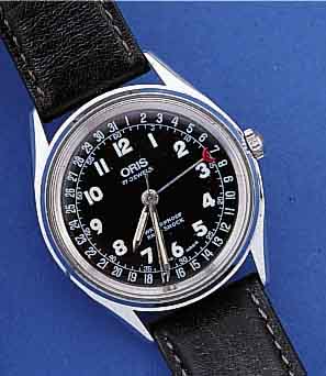 ORIS HERRENARMBANDUHR, REF.-NR. 302/7295, SCHWEIZ UM 1989, METALL VERCHR., EDELST.-BO- DEN GESCHR., LEDERB., ORIG.-ETUI, EDELST.- ERSATZB., ...