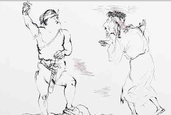 GROSZ, GEORGE, 1893-1959, KONVOLUT AUS VIER ARBEITEN: 2 LITHOGRAPHIEN ED. ERICH S. HERRMANN NEW YORK 1944, JE CA. 20 X 28 CM; 2 ...