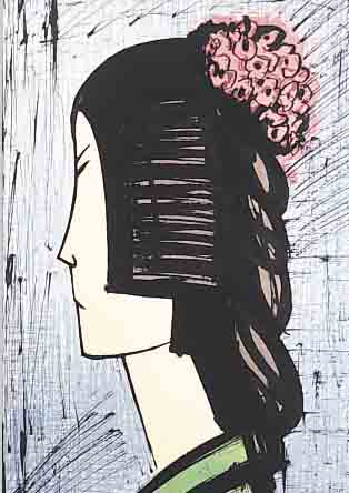 BUFFET, BERNARD, 1928-2000, FARBLITHOGR. AUS: EINE REISE NACH JAPAN, MOURLOT PARIS 1981, AUFLAGE 180 EXEMPL., CA. 46 X 31 CM, PP, DAZU ...