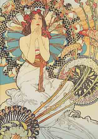 MUCHA, ALPHONSE, 1860-1939, MONACO-MONTE CARLO, FARBLITHOGRAPHIE AUF BüTTEN VON 1986, ED. MOURLOT, TROCKENSTEMPEL DER GALERIE ...