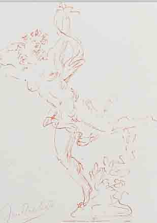 BREKER, ARNO, 1900-1991, DAPHNE, LITHO- GRAPHIE IN ROT, LI. U. HANDSIGN., CA. 18 X 14 CM, PP