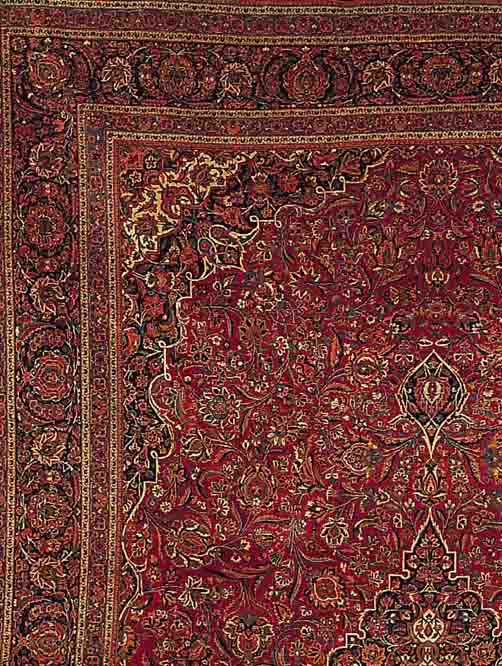 KESCHAN, PERSIEN, 553 X 345CM, EHZ 3 FLOR WOLLE, UM 1930.SEHR GUTE ALTE ARBEIT !