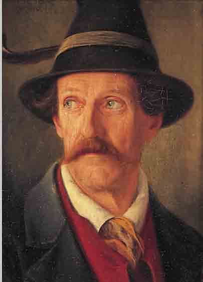 BENDER, PAUL, *1862 ELBERFELD, SCHüLER DER DüSSELDORFER AKADEMIE, WIRKTE IN MüNCHEN, PORTäT EINES HERREN MIT HUT, ÖL/HOLZ, SIGN., BEZ. ...