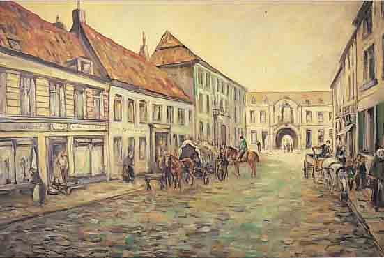 COMES, EDUARD, DüSSELDORFER KüNSTLER DES 19./20. JH., NACHGEWIESEN NOCH UM 1930, DüSSELDORFER ALTSTADTSZENE, ÖL/LWD., SIGN., 60 X 80 ...