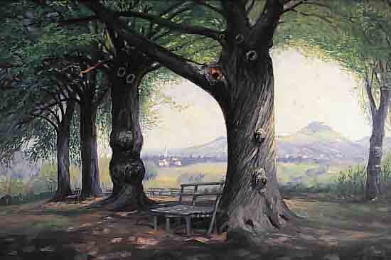 PLANKENHORN, JAKOB, 1894 TALHEIM-1977 STEINLACH, LANDSCHAFT IN DER SüDPFALZ, ÖL/LWD, RE. U. SIGN., CA. ...