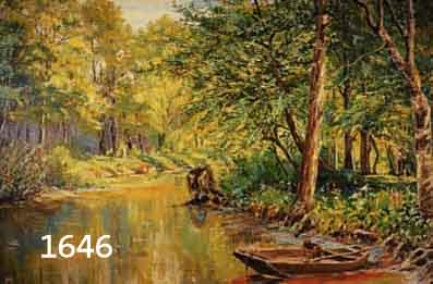 LANLANDSCHAFTSMALER ANFANG 20. JH., PARTIE AUS DEM SPREEWALD, ÖL/LWD., UNLESERL. SIGN., 80 X 120 CM, R.
