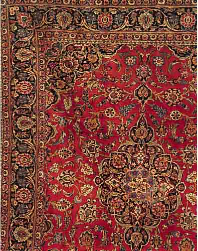 KESCHAN, PERSIEN, 393 X 300CM, EHZ 4-5 FLOR WOLLE, CA.40 JAHRE