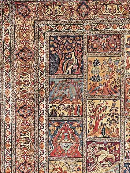KASCHMAR,PERSIEN CA 385 X 300 CM. .EHZ 3 FLOR WOLLE.CA 40 JAHRE.