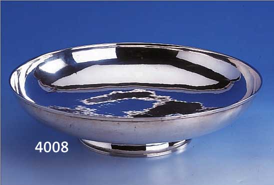 ANBIETSCHALE, DEUTSCH, 800ER SILBER, MEISTERMARKE AM UNGED., CA. 595 G, STANDRING, GLATTE FORM, MODELL-NR., H CA. 7.5 CM, D. CA. 30 CM, CA. ...