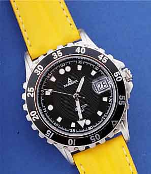 KONVOLUT: 2 DUGENA HERRENARMBANDUHREN TAUCHER-DESIGN, DEUTSCHLAND UM 1996, BEIDE EDELST., BöDEN GESCHR., LEDERB., MINERALGL., HIGH-TECH-QUARTZW., ...