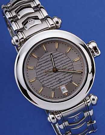 PHILIPPE CHARRIOL HERRENARMBANDUHR, REF.- NR. 41941426, SCHWEIZ UM 1995, EDELST., TEILW.POL., TEILW. SAT. INCL. BAND M. PATENT. ...