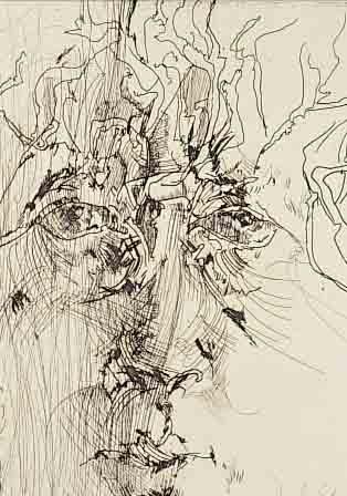JANSSEN, HORST, 1929-1995 HAMBURG, SELBSTBILDNIS, RADIERUNG, HANDSIGNIERT UND DAT. 75, NUM. 8203/10000, CA. 22,5 X 16 CM