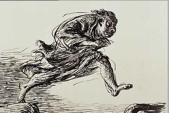 WEBER, A.PAUL, 1893 ARNSTADT-1980 SCHRETSTA- KEN, DER SPRUNG, LITHOGRAPHIE, HANDSIGNIERT,CA. 29 X 45 CM, AUF JAPANPAPIER