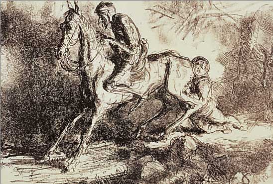 WEBER, A.PAUL, 1893 ARNSTADT-1980 SCHRETSTA- KEN, DON QUICHOTTE, LITHOGRAPHIE, HANDSIGN.,CA. 24 X 33 CM