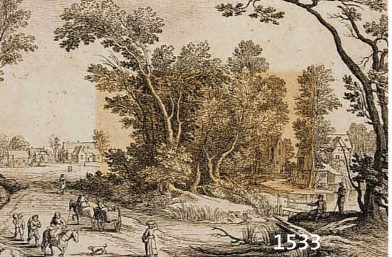 KUPFERSTICH VON W.MOLLAN NACH J. BREUGHELS MARKTGÄNGER, DATIERT 1652, I. MEYSSENS RÄNDER BESCHNITTEN, LEICHT GEBRÄUNT, CA. 14 X 21.5 CM, PP