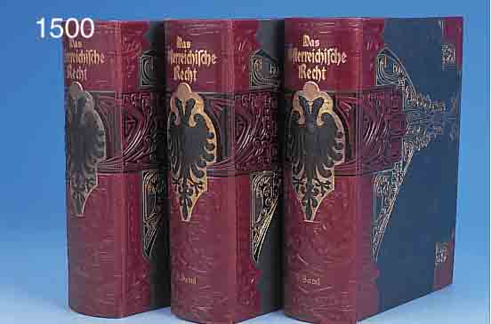 3 BäNDE "DAS ÖSTERREICHISCHE RECHT", VON HOF- ADVOKAT DR. FRIEDMANN, WIEN 1905, BAND I BISIII, SCHöN GEPRäGTE HALBLEDEREINBäNDE IM ...