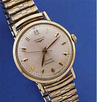 LONGINES HERRENARMBANDUHR ADMIRAL AUTOMATIK, REF.-NR. 69-238, SCHWEIZ/USA UM 1967, GG- FILLED, EINSCHALENAUSF., BODEN M. WIDMUNGS- GRAV., GET. ...