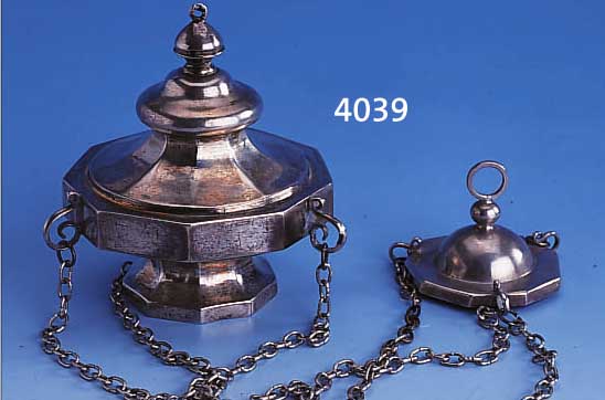 EWIGES LICHT, MOSKAU UM 1860, 84ER SILBER, 8-ECKIG, MEISTEMARKE UND BESCHAUMEISTER UNGE- DEUTET, L CA. 50 CM, SCHöNE, SCHWERE ARBEIT, ...