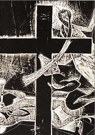 HANSEN-BAHIA, KARL-HEINZ, 1915-1978, DER KREUZWEG, HOLZSCHNITT, HANDSIGNIERT UND NUM. 27/100, CA. 30 X 40 CM