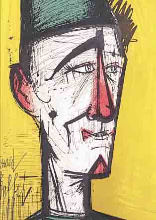 BUFFET, BERNARD, 1928-2000, LE CLOWN JOJO, FARBLITHOGRAPHIE VON 1967, CA. 31 X 24 CM, PP