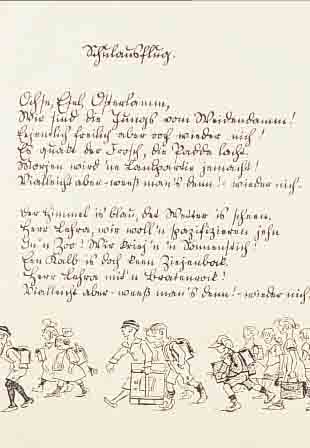 ZILLE, HEINRICH, 1858-1929, LITHOGRAPHIE AUS: KOMM, KALINKEN, KOMM, PAPIER GEBRäUNT, BLATTGR. CA. 45,5 X 36,5 CM