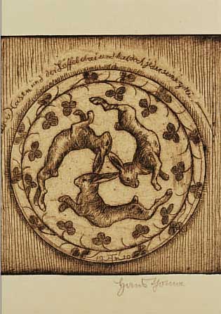 THOMA, HANS, 1839-1924, ZWEI RADIERUNGEN, BEIDE HANDSIGNIERT, CA. 12 X 12,5 CM BZW. 9 X 7,5 CM